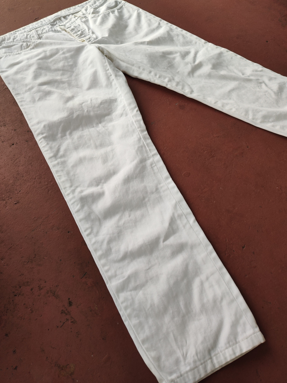 PRADA Milano Men’s White Denim Logo Jeans Button Fly Size 34x30 Vtg Y2k Archive - Picture 2 of 16
